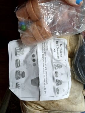 Terracotta Bell Ornament Kit- Pots And Beads Only